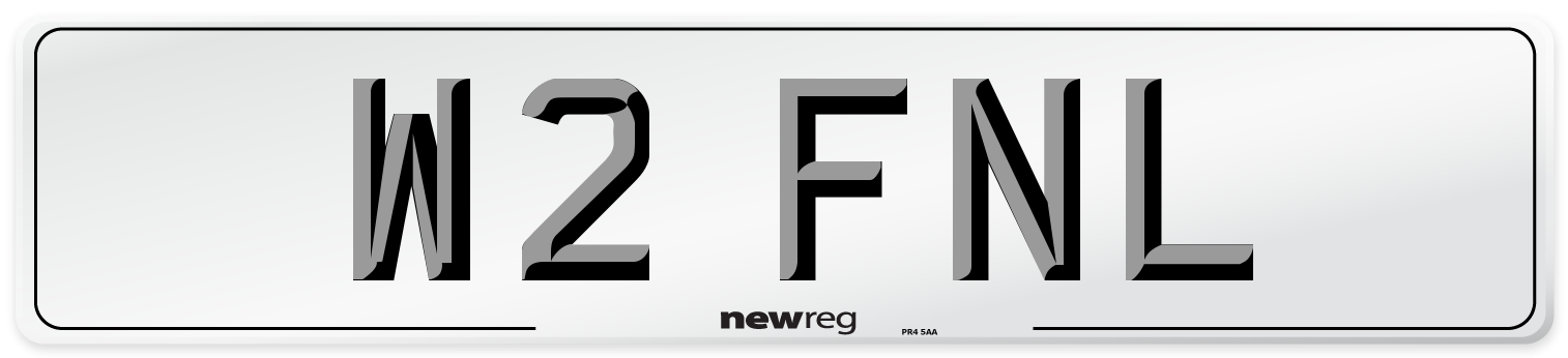 W2 FNL Number Plate from New Reg